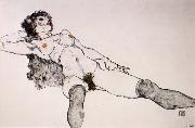 Egon Schiele Recumbent Female Nude with Legs Apart oil painting